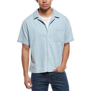 Frame Denim Mens Frame Camp Collar Shirt, Blue